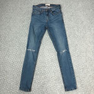 Pull And Bear Jeans Womens 26 Blue Distressed Skinny Stretch Denim Pants EUR 38